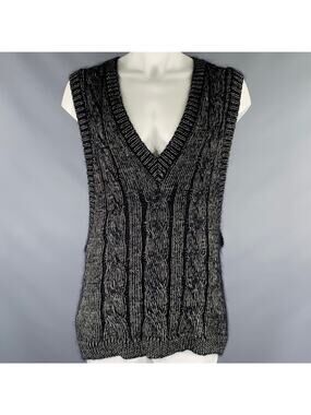WALTER VAN BEIRENDONCK 2022 Size L Black Superkid Mohair Sweater Vest
